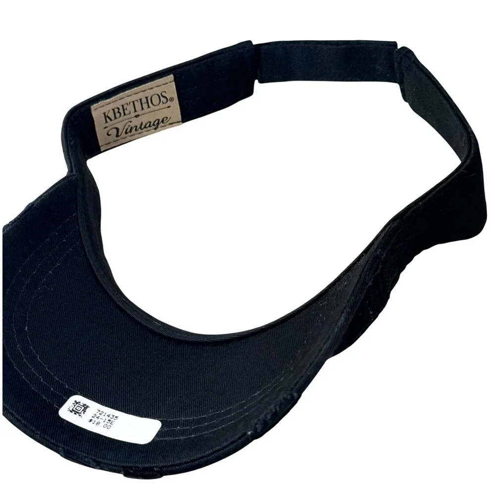 KBETHOS Vintage Black Distressed Visor Pink Breast Cancer Ribbon Hope Adjustable